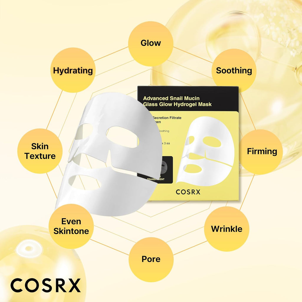 COSRX Advanced Snail Mucin Glass Glow Hydrogel Mask (3 Sheets)