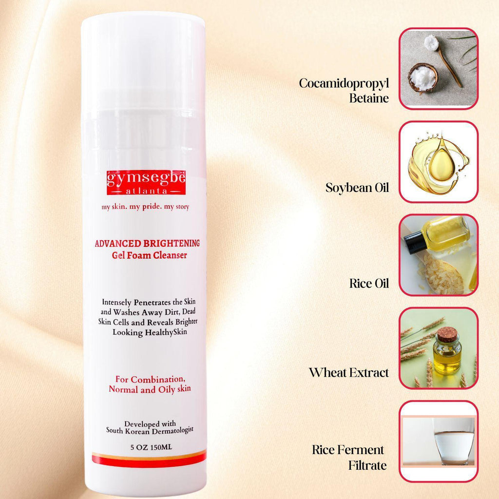 gymsegbë Advanced Brightening Gel Foam Cleanser — Rice Extract